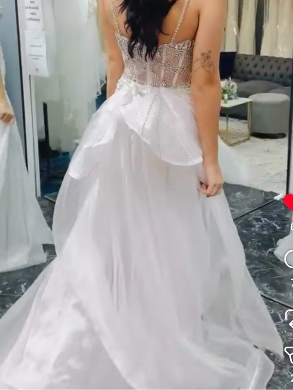 Beaded White Crystal-Embellished Prom Dress - Picture 4 of 6